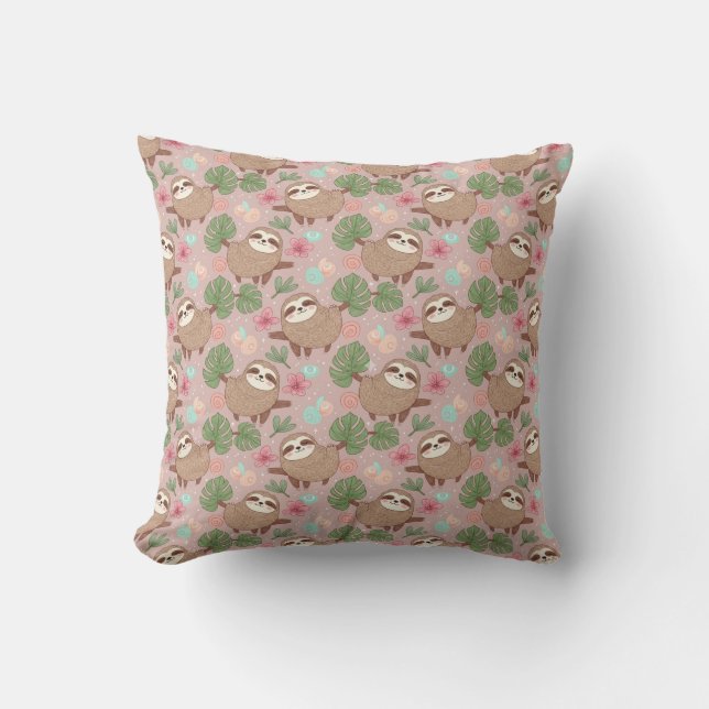 Sloth Tropical Dream Kissen (Vorderseite)