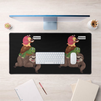 Sloth Turtle Snail Team Piggyback Slow Graphic Schreibtischunterlage