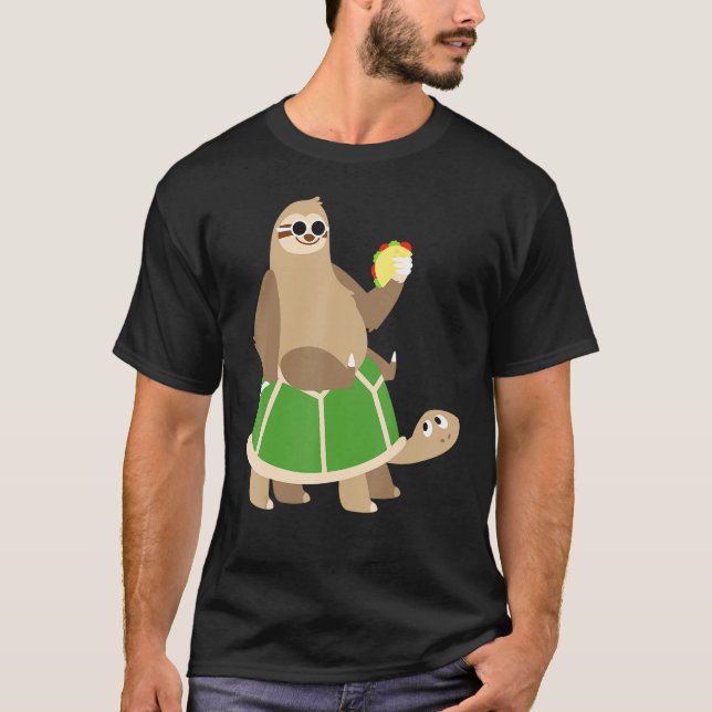 Sloth Turtle Taco Mexico Food Animal Lover Geschen T-Shirt (Vorderseite)