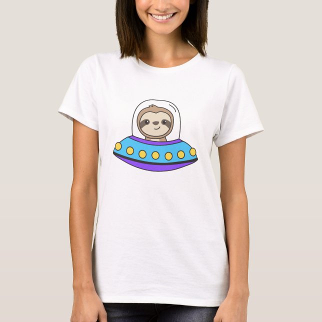 Sloth UFO Space Universe Alien Sloths T-Shirt (Vorderseite)