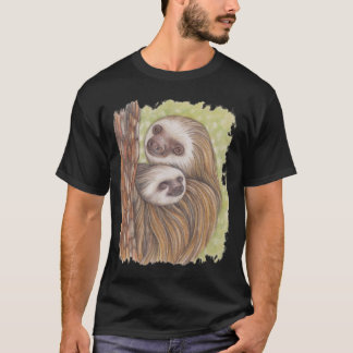 Sloth und Baby Black T - Shirt