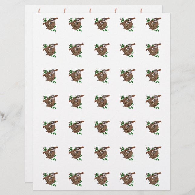 Sloth und Koala tragen ein kleines zweiseitiges De (Vorne/Hinten)