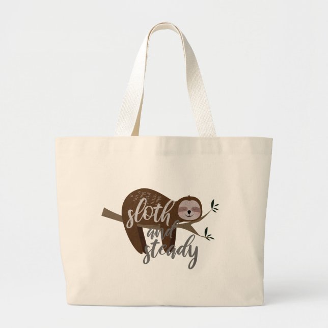 Sloth und Steady Jumbo Stoffbeutel (Vorne)