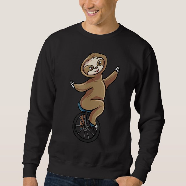 Sloth Unicycling Circus Unicyclist Sweatshirt (Vorderseite)