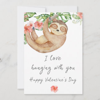 Sloth Valentin Day Grußkarte Feiertagskarte