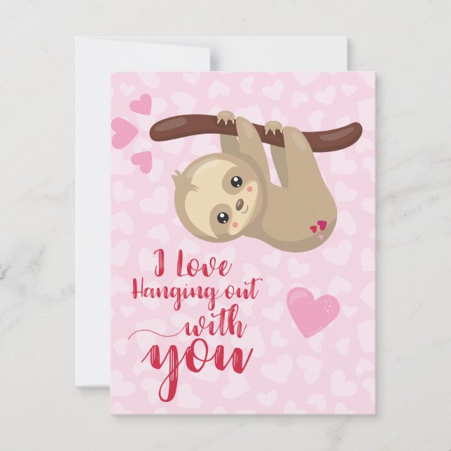 Sloth valentine-Tageskarte Feiertagskarte (Vorderseite)