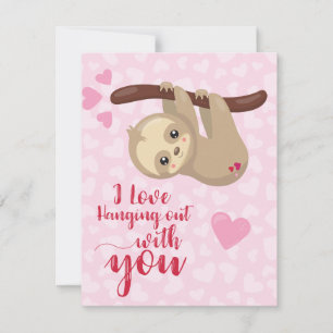 Sloth valentine-Tageskarte Feiertagskarte