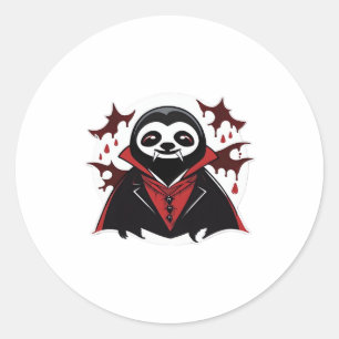 Sloth vampire Classic T - Shirt_1 Runder Aufkleber