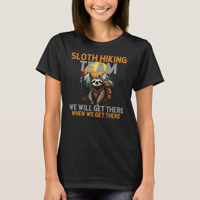 Sloth Wanderteam - Abenteuer im Freien T-Shirt (Vorderseite)
