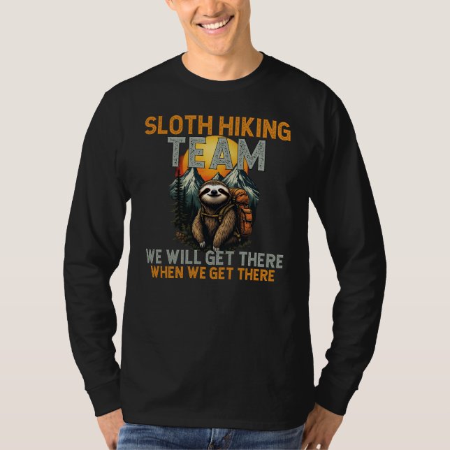 Sloth Wanderteam - Abenteuer im Freien T-Shirt (Vorderseite)