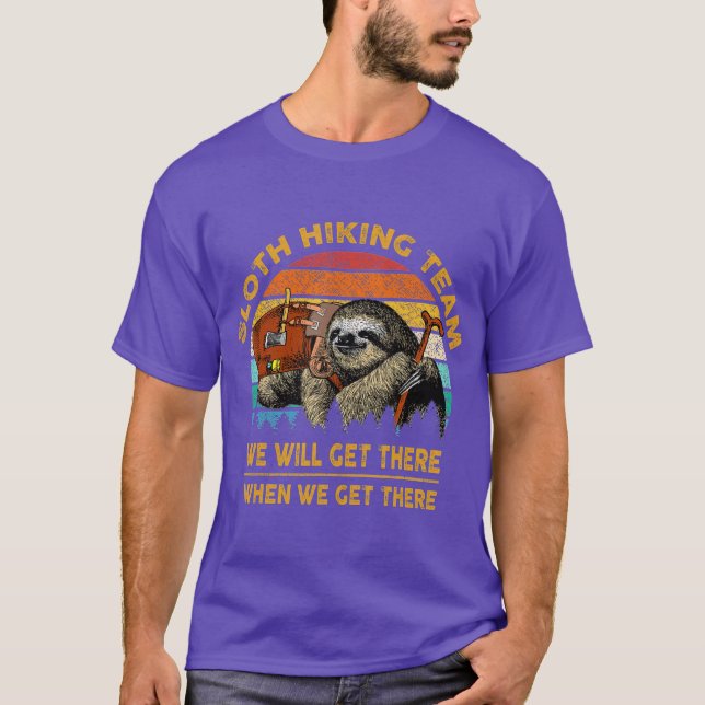Sloth Wanderteam lustiges Camping T-Shirt (Vorderseite)