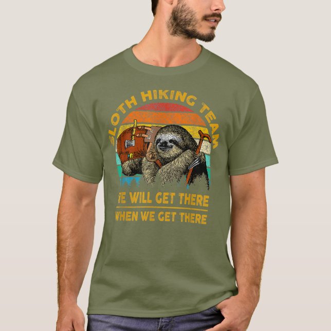 Sloth Wanderteam lustiges Camping T Shirt (Vorderseite)