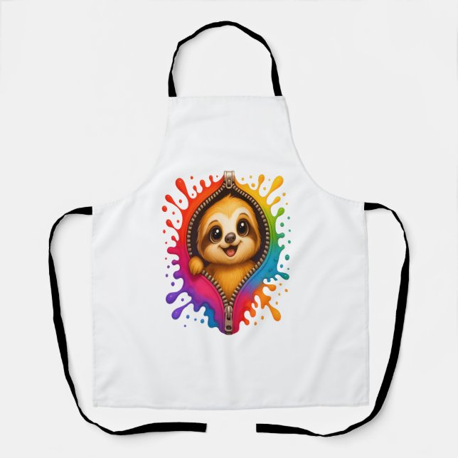 Sloth Watercolor Schürze (Vorderseite)