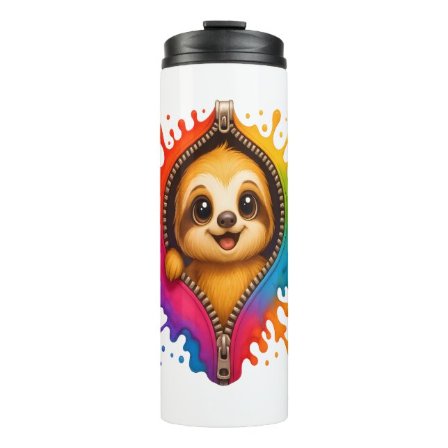 Sloth Watercolor Thermosbecher (Vorderseite)