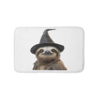 Sloth Wearing Halloween Witch Hat Classic T-Shirt Badematte