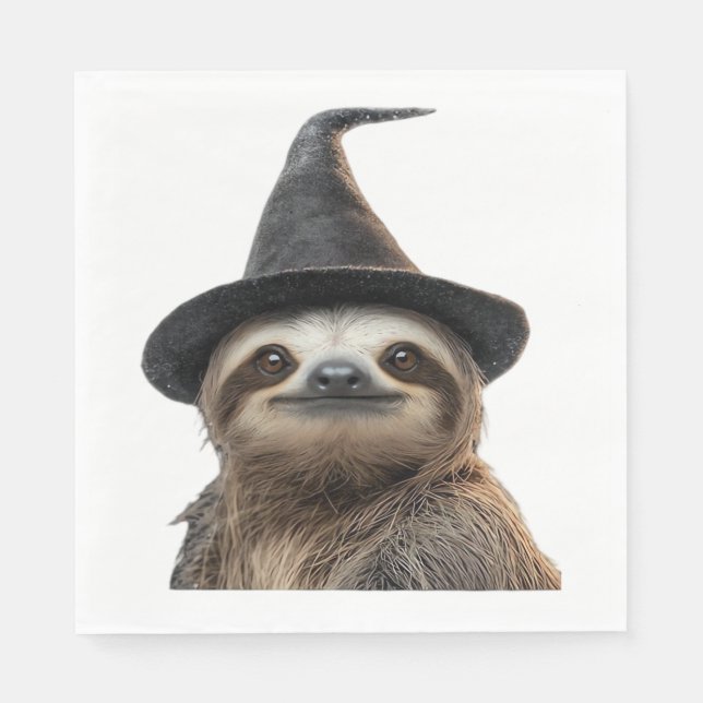 Sloth Wearing Halloween Witch Hat Classic T-Shirt Serviette (Vorderseite)