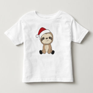 Sloth Weihnachtsschnee Wintertiere Schlampen Klein Kleinkind T-shirt