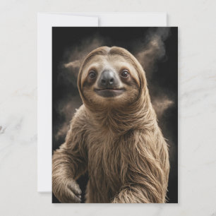 Sloth Wild Animal Elegante Dramatisches Nebelportr Ankündigung
