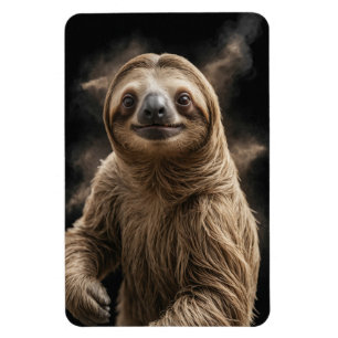 Sloth Wild Animal Elegante Dramatisches Nebelportr Magnet