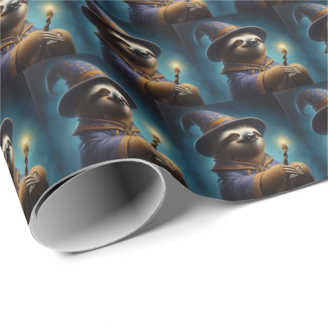 Sloth Wizard Geschenkpapier (Rolleneckpunkt)