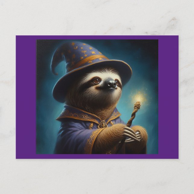 Sloth Wizard Postkarte (Vorderseite)