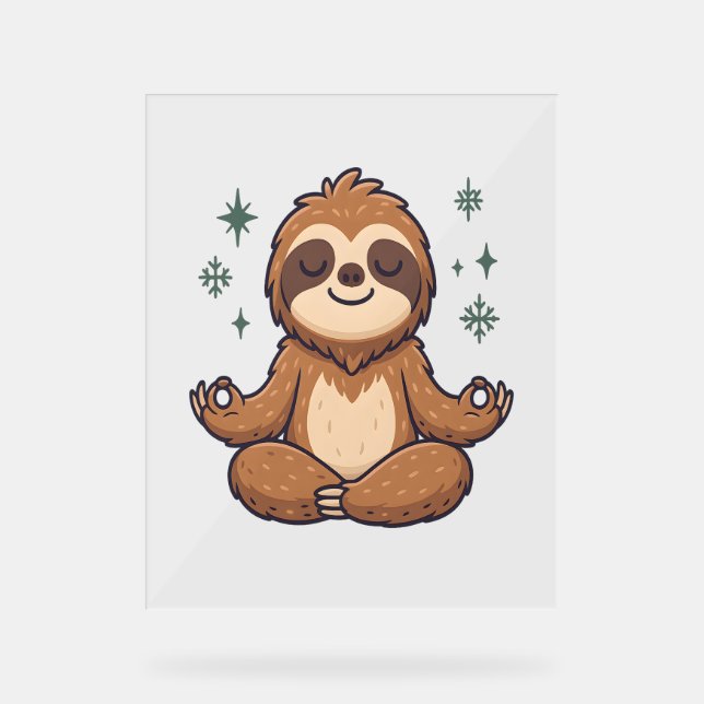 Sloth Yoga Sloth Acrylschild (Vorderseite)