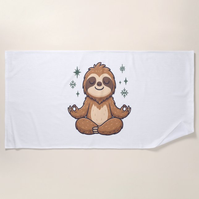 Sloth Yoga Sloth Strandtuch (Vorderseite)