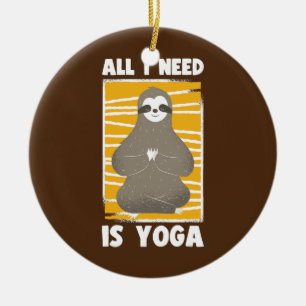 Sloth Yoga Workout Meditation Stretch Pilates Keramik Ornament