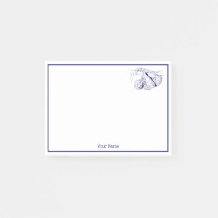 Sloth Zeichnend Lithograph #1 Blue Post-it Klebezettel