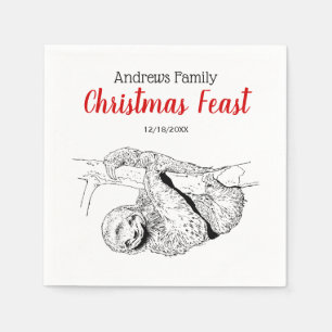 Sloth Zeichnend Lithograph #1 Serviette