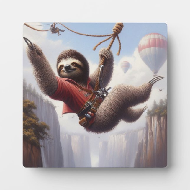 Sloth Ziplining Fotoplatte (Vorderseite)