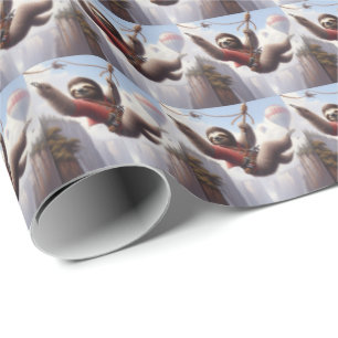 Sloth Ziplining Geschenkpapier