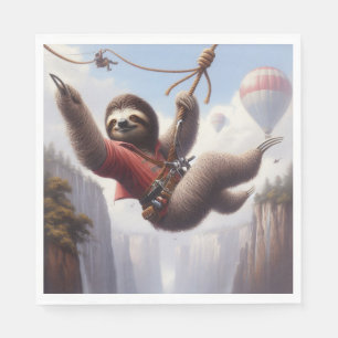 Sloth Ziplining Serviette