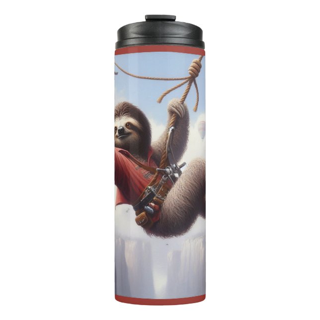 Sloth Ziplining Thermosbecher (Vorderseite)
