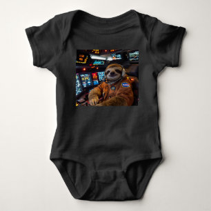 SlothCommander in Space Bodysuit Baby Strampler
