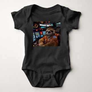 SlothCommander in Space Bodysuit Baby Strampler