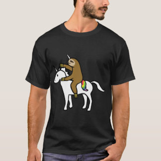 Slothicorn-Reitende-Einhorn-Freunde-Familie T-Shirt