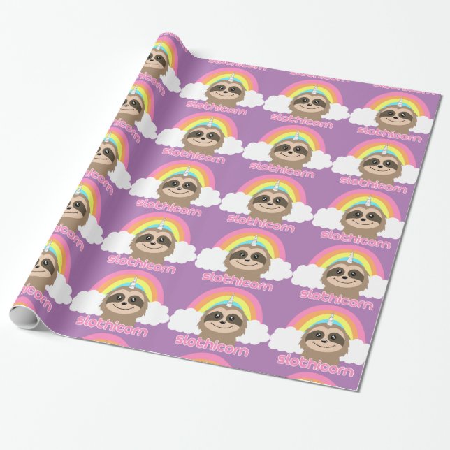 Slothicorn Slothunicorn-niedliches Geschenkpapier (Ungerollt)