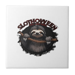 Slothoween Chill And Thrill - Gruseliger Faultier Fliese