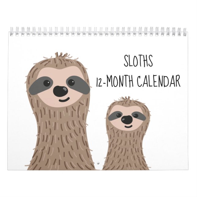 Sloths 12-monatige Kalender Sloth Fotografien (Titelbild)