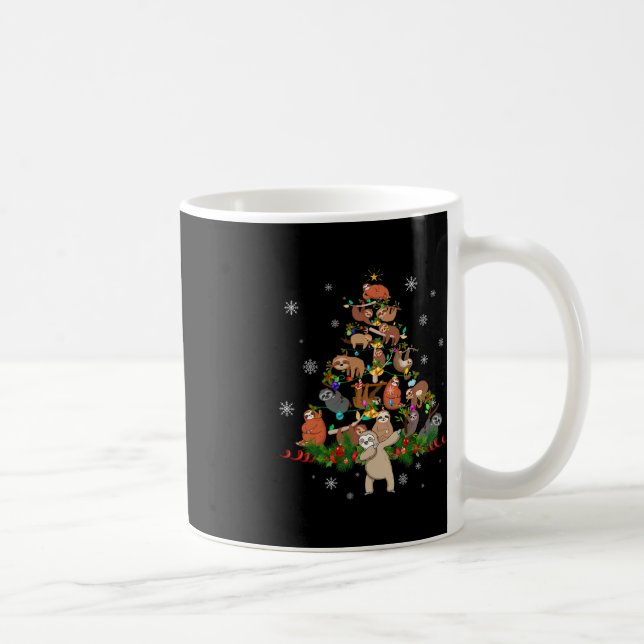 Sloths Christmas Tree Lights Fun Sloths Xmas Gesch Kaffeetasse (Rechts)