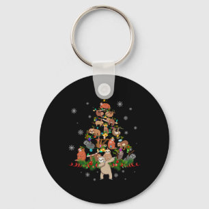 Sloths Christmas Tree Lights Fun Sloths Xmas Gesch Schlüsselanhänger