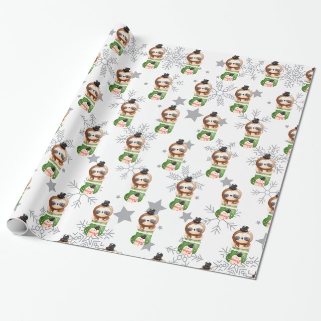 Sloths Holidays Anpassen Geschenkpapier (Ungerollt)