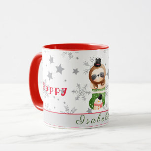 Sloths Holidays Anpassen von Text und Namen Tasse