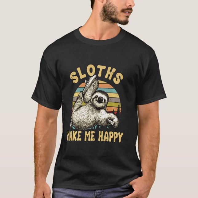 Sloths Make Me Happy Sloths So Cute Long Sleeve T-Shirt (Vorderseite)