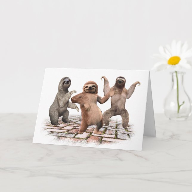 Sloths tanzen lustige Niedliche Geschenke für Tier Karte (Kleine Pflanze)