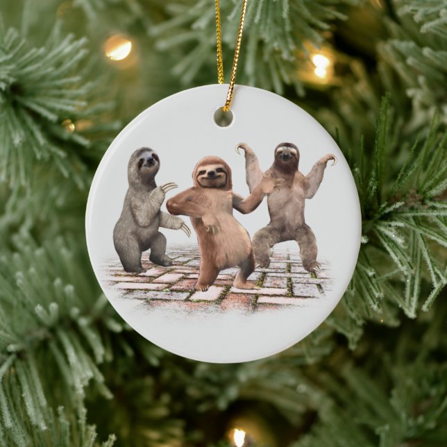 Sloths tanzen lustige Niedliche Geschenke für Tier Keramik Ornament (Baum)
