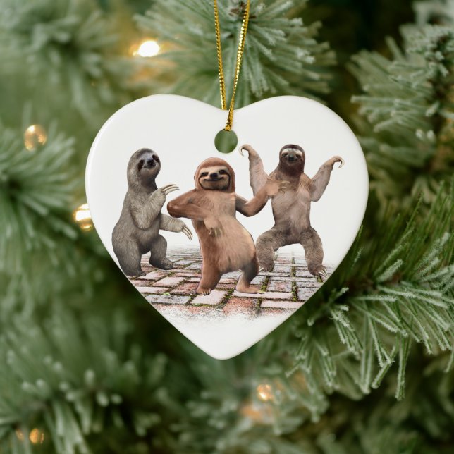 Sloths tanzen lustige Niedliche Geschenke für Tier Keramik Ornament (Baum)