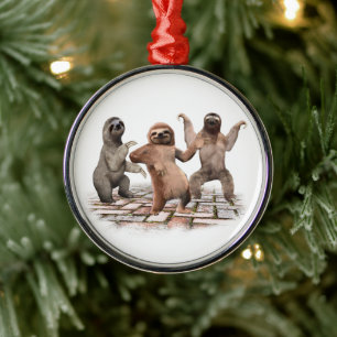 Sloths tanzen lustige Niedliche Geschenke für Tier Ornament Aus Metall