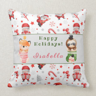 Sloths und Fox passen Text und Name 20"X20" an Kissen